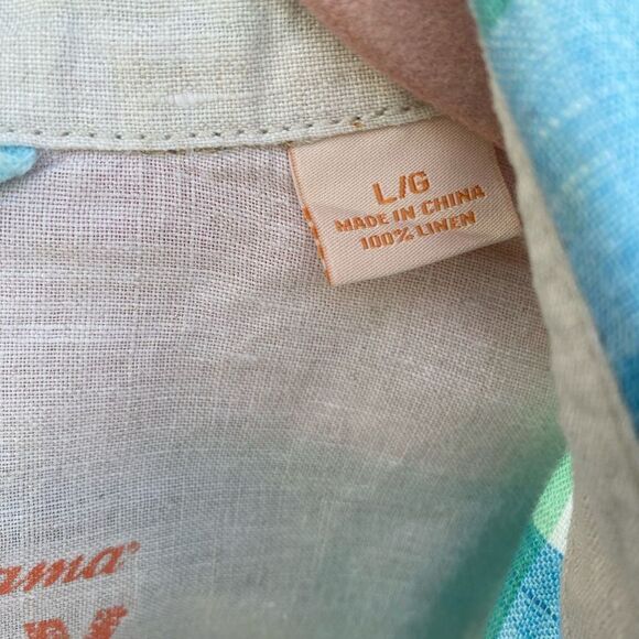 Tommy Bahama Relax SZ L Short Sleeve Pastel Plaid 100% Linen Shirt - Picture 11 of 11